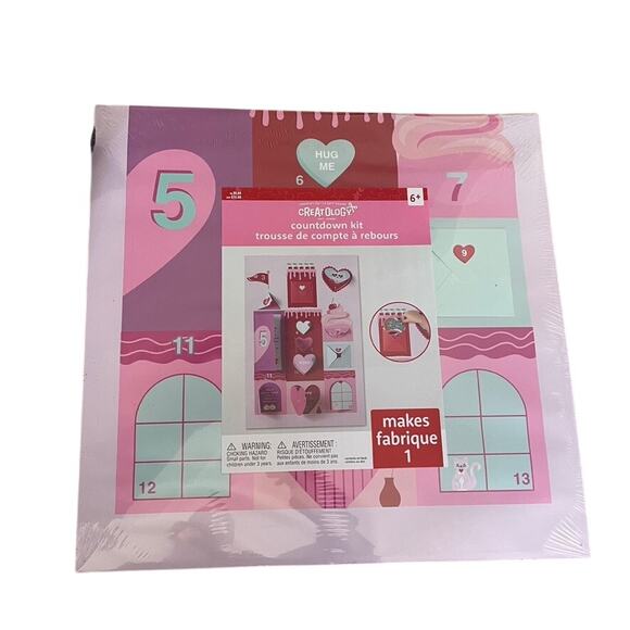 CREATOLOGY Valentines Love Countdown Kit‎ NWT Pink Hearts Crafts Art New Kids - Picture 3 of 6